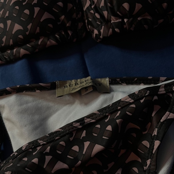 BURBERRY Monogram-print Triangle Bikini Set In Brown - Picture 7 of 7